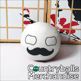 France with Mustache White Plush
