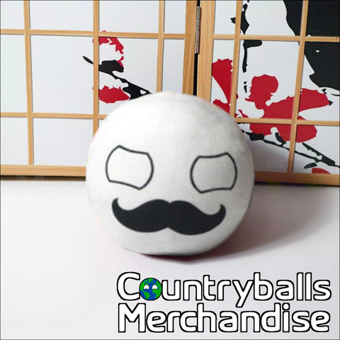 France with Mustache White Plush