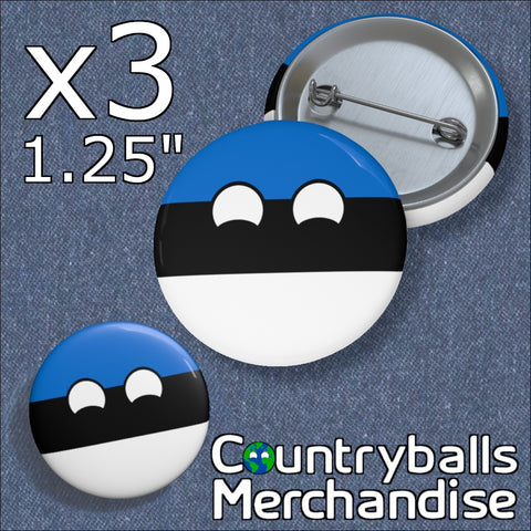 Estonia Pin Badges x3 Pack