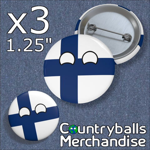 Finland Pin Badges x3 Pack