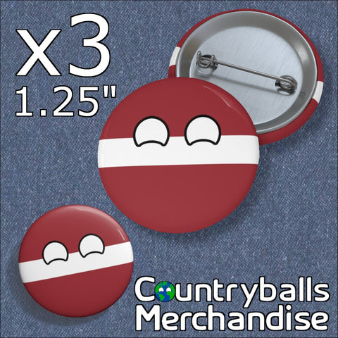 Latvia Pin Badges x3 Pack