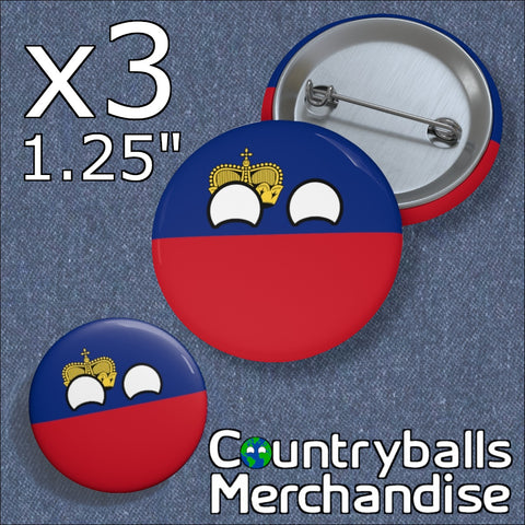 Liechtenstein Pin Badges x3 Pack