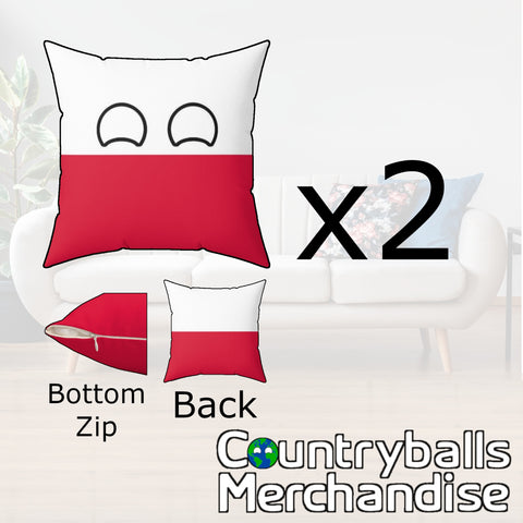 2x Poland Pillow Cases Pack