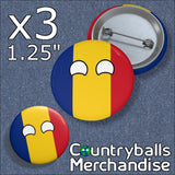 Romania Pin Badges x3 Pack