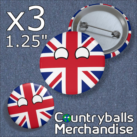 United Kingdom Pin Badges x3 Pack